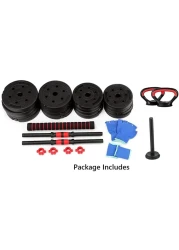 ULTIMAX- Adjustable 7 in 1 Dumbbell Set, Free Weights Dumbbells Set with Connecting Rod Used as Barbell, Kettlebell and Push-ups, Weightlifting Fitness for Home/Office-10Kg