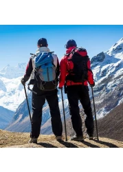 Tomshoo-Adjustable Aluminum Metal Walking Stick Folding Collapsible Travel Cane Black