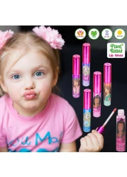 Townley Girl Barbie 12 Piece Plant Based Lip Gloss Girls Party Favors First Makeup Set for Girl Perfect for Parties Sleepovers and Birthday Gifts Ages 3