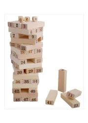 Generic 48 Large-Scale Digital Laminated Wood Blocks Jenga High Casual Wooden Toys 7.5 x 24.5cm