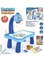 Generic Kids Christmas Gifts New Year Gifts For Boys, Children Educational Painting Art Projector Kids Toy Fun Desk Drawing Set With 24 Patterns (Blue)