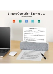 PeriPage A4 Paper Printer Mobile, 210mm Mini Thermal Printer, USB &amp; Bluetooth Connectivity, Prints PDF, Webpages, Documents, Images, Contracts
