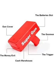 Super Gun Money Shooter 100 Pcs Prop Money, Fake Money Gun Toy Play Money for Party Birthday Club Gifts for Kids Adults