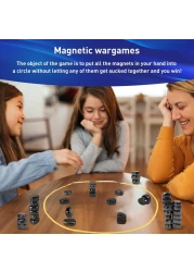 WHITE GAINS Magnetic Chess Set, 1-4 Player Portable Strategy Board Game, Educational Checkers &amp; Family Battle Chess, Travel-Friendly Magnetic Game with Storage Bag, Perfect Gift for Kids &amp; Adults