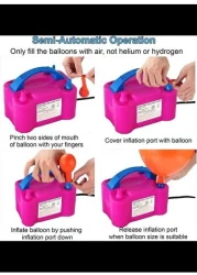 Radiotronics Electric Air Balloon Pump,Portable Dual Nozzle Electric Baloon Pump Inflator/Blower - 220V-240V 600W Electric Balloon Blower Pump for Party Decoration, Faster and Save Time