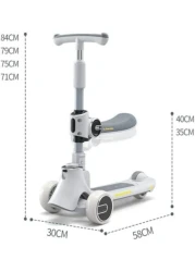 Generic Adjustable Flashing Wheels Extra Wide Deck Great Kids Scooter And Toddler Scooter With Seat