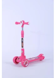 Top Gear Rideon Kids Scooter TG 690, 3 Wheel Kids Scooter Smart Kick Scooter with Height Adjustable Handle, LED PU Wheels &amp; Rear Brake, Skate Scooter for Kids - D.Pink