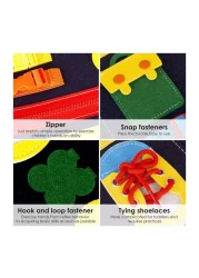 Sybil's Busy Books for Kids Montessori Preschool Activity Books for Toddlers and Kids 3-5 Years Children Educational Toys With Zipper Basic Skills Development Busy Board (Little Explorers Blue)