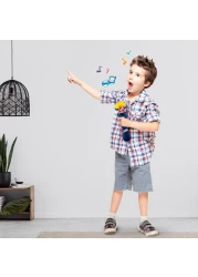 Kidwala Karaoke Blue Microphone Built In Music And Flashing Light Sing Along Mic With Battery Music Exploration Mic Third Gear Adjustment Mic Let's Sing Together Mic Toy For Girls