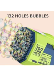 Little Story - 132 Holes Bubble Machine Gun wt Light / Bubble Maker for Kids Indoor &amp; Outdoor - Green