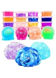 lavish 24Color Non-toxic Blowing Bubbles Crystal Mud Super Light Clay Draw Slime Funny Toys