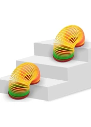 Samdone Rainbow Magic Spring, Colorful Rainbow Neon Plastic Spring Toy Party Supplies (1pc Color Random)