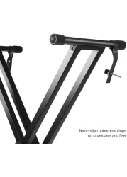 Mike Music Adjustable Double X Style Piano Keyboard Stand - Black (Double X Keyboard stand, black)