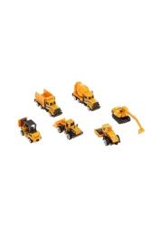 Power Joy Vroom Vroom Diecast Premium Construction Car Toy 86514 Yellow Pack of 6