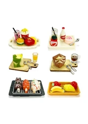 HUADELAIMA 200 Piece Dollhouse Miniature Food Pretend Fast Food Toy Set Burger Fries Milk Cake Egg Bread Pizza Coffee etc Doll Food Kitchen Accessories Toys Kids Party Accessories Restaurant