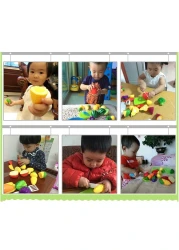 Generic-Kitchen Toy Fun Cutting Fruit &amp; Vegetables Set Pretend Play Food Cooking Playset with Cutting Board Toy Knife Educational Toys Games 8Pcs Vegetables Set