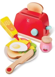 Hape Pop-up Toaster Set, 3Y+, Kitchen &amp; Food Toys, Wooden Red E3190