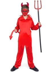 أزياء الهالوين التنكرية للشيطان الأحمر للأطفال، مقاس كبير، 84539-L
