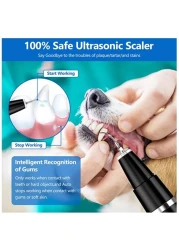 قشارة الأسنان بالموجات فوق الصوتية للكلاب مع 5 أوضاع ومصباح LED ، فرشاة أسنان للكلاب لإزالة بقع التفاضل والتكامل ، مجموعة تنظيف أسنان الكلب لإزالة البلاك والجير ، مجموعة تنظيف أسنان الكلب المقاومة للم