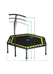 YALLA HomeGym Exercise Trampoline with Adjustable Handrail Bar, Indoor And Outdoor for Adults &amp; Kids