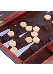 ULTIMAX Backgammon Set, Classic Board Game with Leather Case, Folding Board, Gift Package, Portable Travel Strategy Backgammon Game Set for Adults, Kids