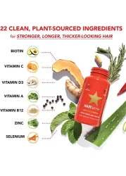 Hairtamin Healthy Hair Growth Vitamins - Biotin Hair Growth Supplement - 30 Capsules - Hair Vitamins To Help You Grow Gorgeous, Longer Stronger Looking Hair