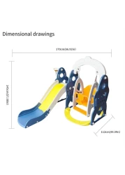 Children Indoor Playground Kids Colorful Rocket Theme Plastic Swing Slide Baby Multifunctional Toys