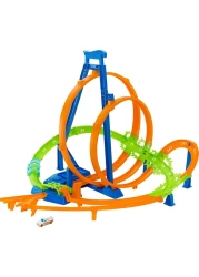 مجموعة مسارات هوت ويلز مع 5 مناطق اصطدام ومعزز بمحرك و1 سيارة هوت ويلز