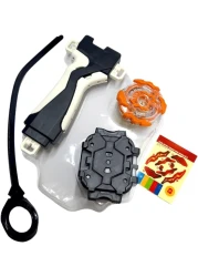 3-in-1 Beyblade Gyro Battling Top Fusion Metal Master Rapidity Fight with Launcher Grip (Orange&amp;Black)