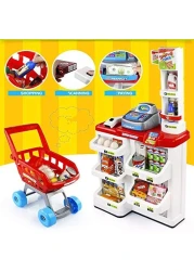 Sajani Kids Role Pretend Playset Big Size Supermarket kit for Kids Toys with Shopping Cart and Sound Effects Kitchen Set Kids Toys for Boys and Girls for Birthday Gift