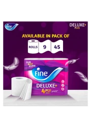 فاين ديلوكس بلس ورق تواليت بـ 4 طبقات 140 ورقة 9 لفات