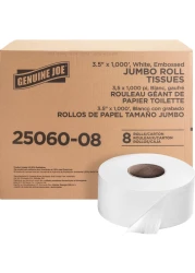 Genuine Joe GJO2506008 Jumbo Dispenser Roll Bath Tissue 8 roll pack