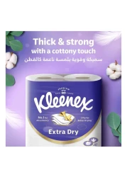 كلينكس إكسترا دراي مناديل للحمام، 3 طبقات، 140 منديل، حزمة من 4