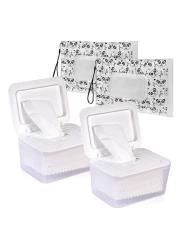 Umtiti Wipes Dispenser Wipes PouchTissue Bag WipesTissue Case with Moisture Seal Secure Lid NonSlip Rubber Feet Sealing Design Keeps Wipes Fresh Dustproof Wipes Container2WH2Panda