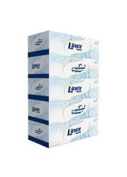 لينكس كلاسيك مناديل وجه بطبقتين – أبيض 130 منديل حزمة من 5