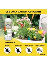 HARRIS Neem Oil 100 Cold Pressed and Unrefined Concentrate for Plant Spray High Azadirachtin Content 12 Ounce for Aphids Whiteflies Mealy Bugs and More