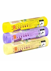 أونفيرو كير كيس قمامة برباط معطر برائحة الليمون الخزامى و الفانيليا - متعدد الألوان، 30 كيس 3 لفافات.