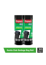Sanita Club 55 Gallon Oxo-Biodegradable XL Black 2 Garbage Bags