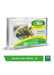 Sanita Club Oxo-Biodegradable Food Storage Bags Number 16 Extra Large Clear 50 Storage Bags