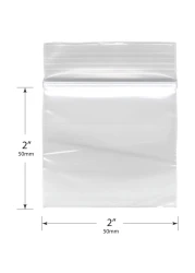 Plymor 2 x 2 Pack of 100 2 Mil Zipper Reclosable Plastic Bags