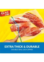 Glad Freezer Zipper Bags, 25 Bags, 16.8x18cm