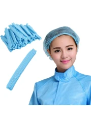 طقم أغطية شبكة شعر زرقاء اللون 100 قطعة - غطاء للرأس - أغطية منتفخة