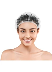 Generic-CK763 Disposable Waterproof Shower Cap- 100pcs