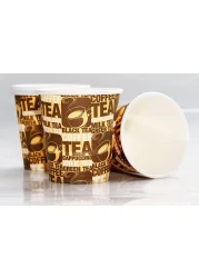 Lavish 6.5 Oz Disposable Printed Paper Cups Random Design Picnic, Travel, And Events [500 Units]