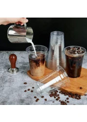 Vsell24&trade; 50PC Disposable Drinking Plastic Cup 10oz For Smoothie Coffee Water Juice Cups With Dome Lid Clear&hellip;
