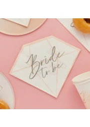 Diamond 'Bride to be' Paper Napkins 16/Pack