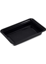 Go2Camps Alsaqer [20 Pack] Compartment Black Base With Lids Food Storage Container(32 Oz) Re32, Disposable Food Container, Meal Preparation Containers, Lunch Boxes Microwave, Freezer Safe