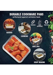 Vsell24 1200Cc 400Pc Disposable Aluminium Containers Foil Pans With Lids For Food Storage