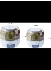 360 Rotating Removable Cover Cereal Dispenser, Classification Press Buttonn Rice Cup, Kitchen Dry Food Storage Organizer for Small Grains Beans Rice(small)