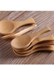 Liying 6Pcs Small Handle Wooden Spoons, Wooden Spoon for Cooking Japanese Wooden Spoon for Kitchen Soup Mixing Baking
